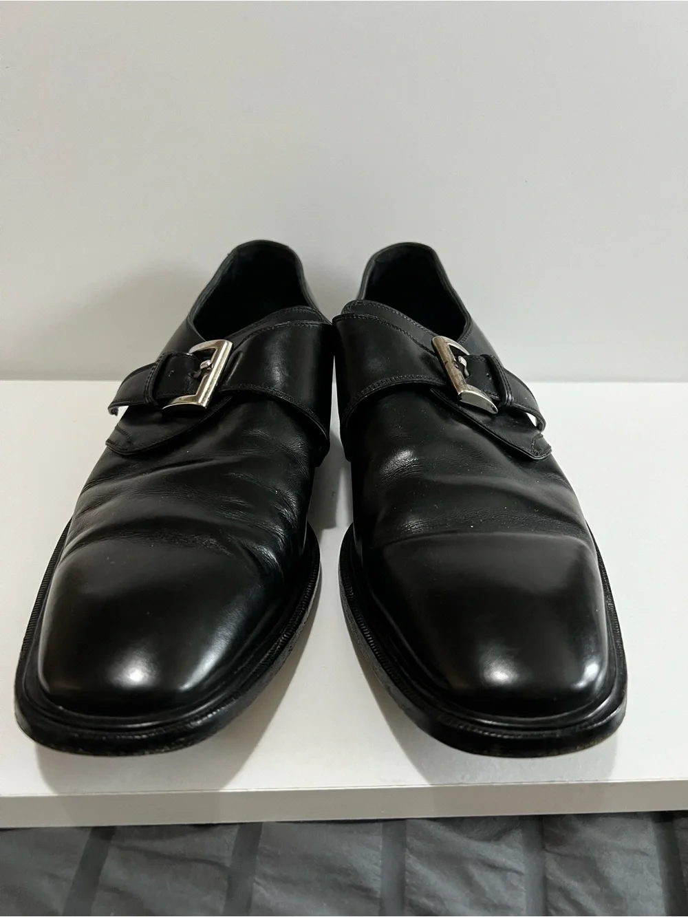 To Boot New York Bower Black Calf Leather Monk Strap Dress Shoes